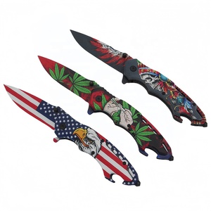 Cuchillo de bolsillo plegable de supervivencia táctica de hoja de acero inoxidable con impresión 3D personalizada con abrebotellas - Product Image 2