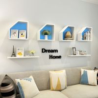 Aan De Muur Gemonteerde Zeshoekige Zwevende Planken, Houten Wandorganizer Hangende Plank Voor Huisdecor, Set Van 3,