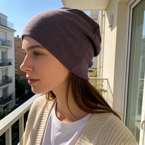 Cotton Slouchy Knit <b>Beanie</b> Chemical-Free <b>Hat</b> for Daily Wear Travel & Outdoor Activities - Product Image 4