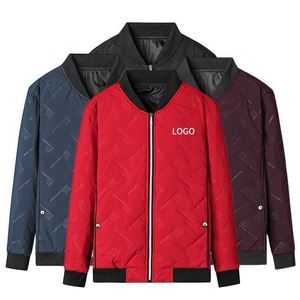 Men's Winter Warmth Stand Collar Thick <b>Padded</b> Breathable Plus Size Zipper Jackets Casual New Fashion Style - Product Image 3