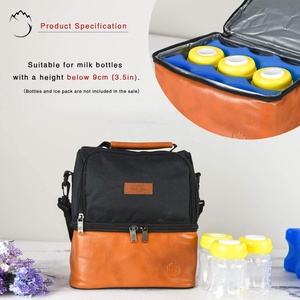 Biberón de doble capa para el cuidado de la salud, bolsa de transporte reutilizable para el cuidado de la madre lactante, soporta hasta 6 botellas - Product Image 5