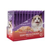 Nouvelle Pâtée Hydratante pour Chat 85g au Lait de Chèvre et Poulet Déchiqueté, Friandise pour Chats Pêcheurs, Chatons et Adultes OEM ODM