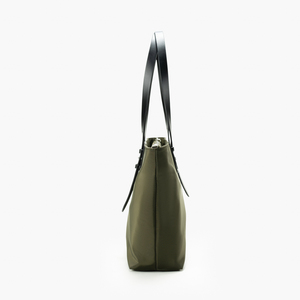 Sac fourre-tout en nylon vert olive, imperméable, sac à bandoulière, fermeture éclair, grande capacité, motif uni, doublure en polyester pour le bureau - Product Image 5