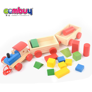 Train de blocs de bois à empiler pour enfants montessori - Product Image 2