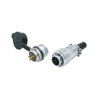 Connecteur Aviation PLS16, Adaptateur Mâle-Femelle Circulaire 2-9 Broches avec Placage Or Cuivre pour Connexions de Câbles