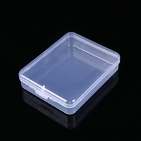 Boîte de rangement en plastique transparente à faible MOQ avec couvercle à charnière pour cartes de visite, bijoux, DIY et nail art