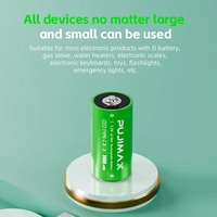 PUJIMAX 2Pcs 1.5V 7400mWh Piles au lithium de taille C rechargeables par USB avec câble de charge USB Type C pour vidéo