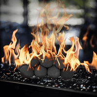 Ensemble de boules de feu rondes en céramique pour foyer à gaz intérieur et extérieur Bol à feu et accessoires de décoration pour cheminées Boules de feu réutilisables