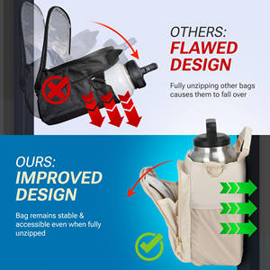 Lot de 6 supports magnétiques pour bouteilles d'eau, sac isotherme de sport, sac de transport pour bouteilles d'eau de gym avec poche pour téléphone – Confortable - Product Image 4