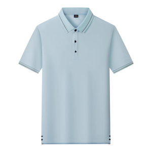 เสื้อโปโล สีพื้น ผ้าใยโพลีเอสเตอร์ แต่งขอบตัดกัน ใส่ได้ทุกวัน แขนสั้น - Product Image 4