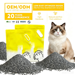 Litière pour chat en charbon actif OEM ODM 5 kg, naturelle, minérale, faible teneur en poussière, forte absorption, contrôle des odeurs, agglomération élevée - Product Image 1