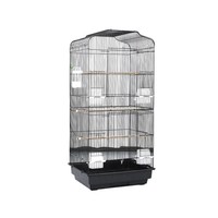Grande cage à oiseaux en acier pour perroquets, calopsites, perruches - Cage de reproduction de luxe extra-large finition or électroplaqué, emballée en boîte