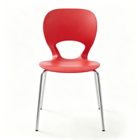 Chaise d'école empilable FDP 12 pouces, dossier solide, design ergonomique, pieds en acier chromé, patins à billes - Pack de 6 assortis pour salle de classe et maison