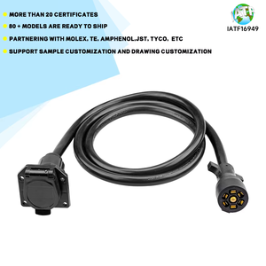 7-poliger gerader Anhänger kabelbaum mit automatischem 7-poligem Stecker und gerader, leichter PTFE-Isolierung - Product Image 2