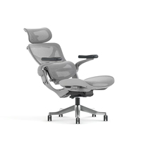 Chaise de bureau ergonomique respirante avec dossier divisé, appui-tête multi-positions, accoudoirs pivotants à 360 degrés, siège coulissant pour bureau à domicile