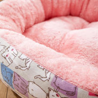 Lit pour animaux de compagnie en polycoton doux et confortable, amovible, lavable, design portable pour chats d'intérieur, petits chiens, hiver, sommeil profond
