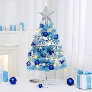 Nouvel Arbre de Noël Miniature 2026 45/60cm Bleu, Petit Arbre de Bureau, Emballage pour Décorations de Noël Mini Transfrontalières - Product Image 2