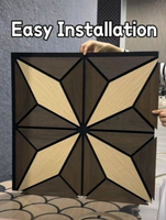 Panneaux acoustiques décoratifs modernes en bois 3D à motif étoilé géométrique, insonorisants en fibre de polyester, pour salon et hôtel (NRC)