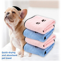 Ensembles de nettoyage doux de haute qualité confortable séchage rapide microfibre toilettage pour animaux de compagnie chat absorbant chien serviette de bain