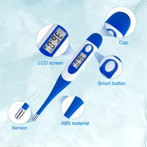 Thermomètre numérique de contact pour bébé adulte, fabricant OEM, haute précision, corps, fièvre buccale, thermomètre domestique flexible et étanche