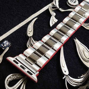 Correa de Metal de Acero Inoxidable de 20 mm con Hebilla de Mariposa de Doble Botón y Correa Transpirable - Product Image 2