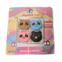 Capuchons de joystick en silicone en forme d'ours mignon pour PS4, PS5, antidérapants, accessoires de manette souples et amusants