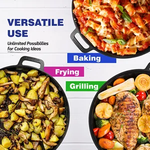 Sartén <span class=keywords><strong>de</strong></span> <span class=keywords><strong>hierro</strong></span> <span class=keywords><strong>fundido</strong></span> para panqueques, sartén para hornear pizza para el hogar, sartén antiadherente para panqueques <span class=keywords><strong>de</strong></span> mano, plato para panqueques - Product Image 4