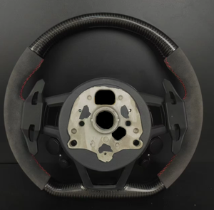 Cuero de Fibra de Carbono para Volante Personalizado con Costuras Rojas para <span class=keywords><strong>Audi</strong></span> A3/A4/A5/A6/S6/S8/<span class=keywords><strong>Q3</strong></span>/Q5/Q7/TT - Product Image 2
