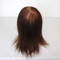 Prix d'usine Tête de mannequin d'entraînement féminine de 12 pouces avec cheveux humains fins et calvitie centrale pour l'implantation capillaire