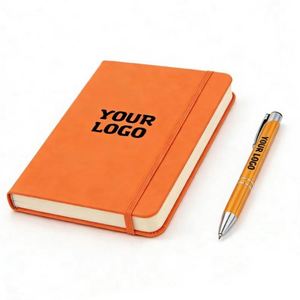 Wholesale Printed Brand Logo Leather <b>A5</b> Journal Promotion Pu <b>Diary</b> Notebook - Product Image 1