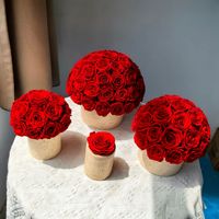 Bunga Abadi Buatan Tangan Buket Mawar Bentuk Jamur Hadiah Hari Valentine Hari Ibu Pemrosesan Kustom Model Cina