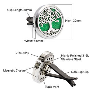 Massive Metall Moderne Aroma therapie Ätherisches Öl Diffusor 30 mm Auto Entlüftung sclip Ornament Auto Lufter frischer Innen zubehör - Product Image 6