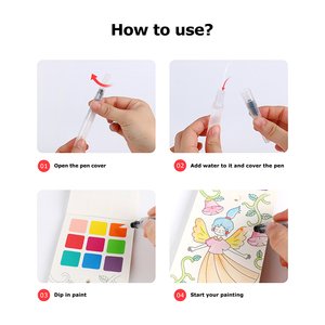 Libro <span class=keywords><strong>da</strong></span> <span class=keywords><strong>Colorare</strong></span> con Acquerelli a Tema Foresta Magica per Bambini, Libro di Pittura ad Acquerello con Pigmenti e Pennello Integrati per Ragazzi e Ragazze - Product Image 6