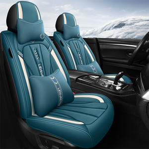 Housse siège luxe cuir couvre chaises voiture rouge housse de siège de voiture sièges ensemble complet - Product Image 4