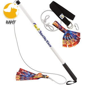 Dog flirt Pole Toy tug Tease Wand Non-Bungee Cord Dog Toy for Fun Obedience Training Toy - Product Image 1