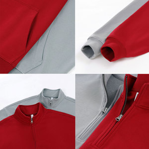 AMCLEVER <span class=keywords><strong>Felpa</strong></span> da <span class=keywords><strong>Uomo</strong></span> con Mezza Zip 230gsm, Tinta Unita, Manica Lunga, Casual, per Palestra e Sport - Product Image 5