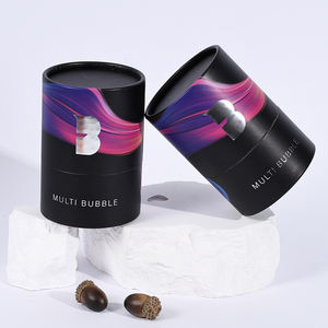 Emballage personnalisé Tube rond en carton de luxe noir pour aliments kraft Emballage de boîte tube en papier Push Up en feuille d'argent - Product Image 5