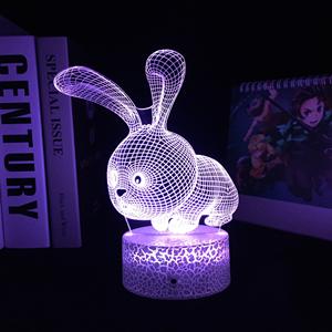 RGB Kleur Decoratief Baby Nachtlampje 3D Optische Lamp Konijn Arylic Paneel LED Lightbox Slaapkamer Ornamenten Drop Shipping - Product Image 1