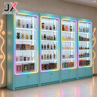 Vitrine d'exposition sur mesure avec éclairage LED néon RGB, vitrine en verre anti-poussière, étagères réglables, rangement verrouillable, présentoir pour figurines de collection