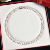 Collier Lucy Jewelry classique en argent sterling S925 avec fermoir, chaîne inférieure, perle naturelle Edison de qualité AAAA certifiée NGTC