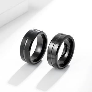 Anillo de Acero de Tungsteno para Hombre, Diseño Geométrico, Resistente a los Arañazos, Joyería de Moda, Regalo - Product Image 1