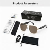 Lunettes Intelligentes à Commande Tactile avec Traduction IA, Double Batterie 90 mAh, Chargement Magnétique DC, pour la Musique, les Appels et les Conférences Transfrontalières