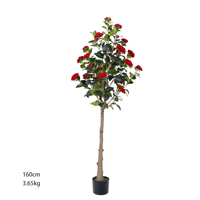 Planta Artificial de Camelia en Maceta de Plástico de 3 a 6 pies para Decoración de Interiores, Oficina, Jardín, Hogar, Árboles Artificiales, Plantas Artificiales