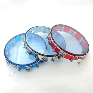 Wholesale Transparent Plastic Tambourine Double Row Stainless Steel Jingles Adjustable Drumhead <b>For</b> Performance - Product Image 3