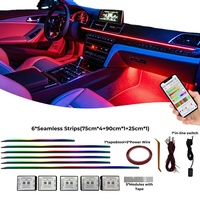 Kit d'éclairage d'ambiance LED RGB pour voiture Flyming, synchronisation musicale, contrôle par application smartphone, 12V 10W, bande multicolore, rénovation de l'intérieur de la voiture
