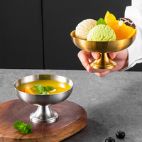 Tazón de Acero Inoxidable SS304 con Logotipo Personalizado para Helados, Bebidas Frías, Postres, Pudín, para Restaurantes y Hoteles