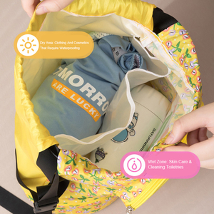 Bolsa de natación con separación de ropa húmeda y seca, bolsa de dibujos animados de doble capa, mochila de hombro portátil para niños, bolsa de almacenamiento para Fitness, bolsa de lavado - Product Image 3
