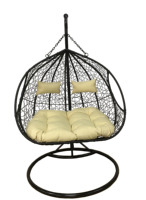 Daijia Chine Vente en gros Extérieur Rotin rond balançoire Double Sear Oeuf Chaise
