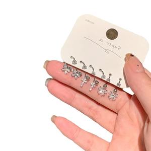 ต่างหูเม็ดเดี่ยวเซอร์โคเนียทรงลูกบาศ์กสีเงินคุณภาพสูงแบบทันสมัยสำหรับผู้หญิง - Product Image 6