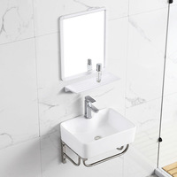 Oferta en Hoteles: Lavabo de Porcelana Cerámico para Baño, Montado en Pared, Diseño Artístico, con un Solo Orificio